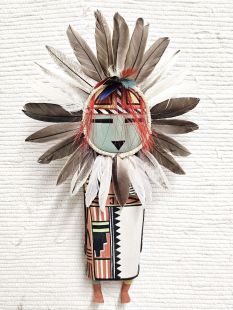 Old Style Hopi Carved Sunface Traditional Powerful Spirit Kachina Doll (Katsina Doll)