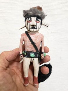 Old Style Hopi Carved Imitator Traditional Clown Katsina Doll