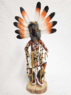 Native American Made Brown Owl Warrior Kachina  Doll (Katsina Doll)