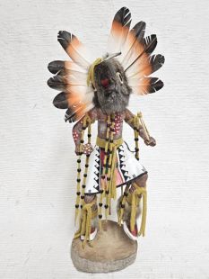 Native American Made Brown Owl Warrior Katsina Doll