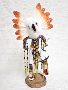 Native American Made White Owl Warrior Katsina Doll