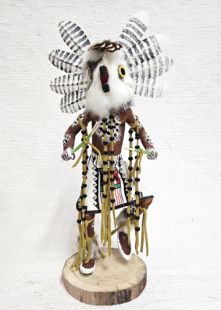 Native American Made Snow Owl Warrior Katsina Doll