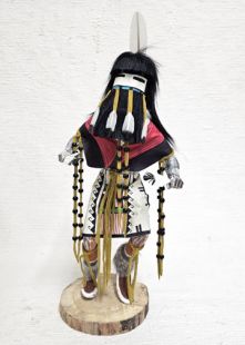 Native American Made White Feather Beard Maiden Dancer Katsina Doll