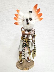 Native American Made White Owl Warrior Kachina Doll (Katsina Doll)