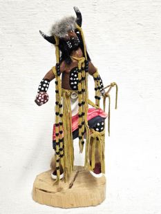 Native American Made Buffalo Warrior Dancer Kachina Doll (Katsina Doll)