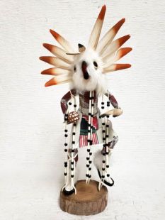 Native American Made White Owl Warrior Katsina Doll