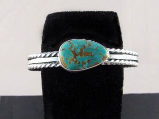 Native American Navajo Made Cuff Bracelet with Turquoise