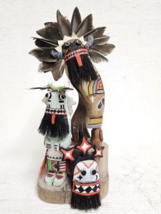 Native American Hopi Carved Broadface, Blue Whipper and Star Dancer Katsina Dolls