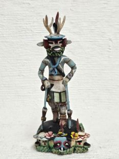 Native American Hopi Carved Deer Dancer Kachina Doll (Katsina Doll)