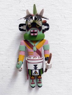 Old Style Hopi Carved Raccoon Traditional Protector Katsina Doll