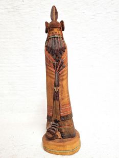 Native American Hopi Carved Corn Maiden Kachina Sculpture (Katsina Sculpture)