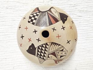 Native American Hopi Handbuilt and Handpainted Seed Pot with Bears