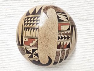 Native American Hopi Handbuilt and Handpainted Seed Pot with Eagles