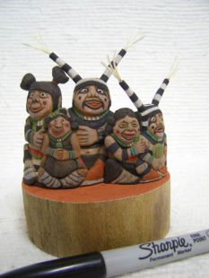 Native American Hopi Carved Clown Family Reunion Katsina Dolls 