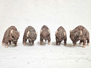 Mata Ortiz Handbuilt and Handpainted Buffalo Effigies