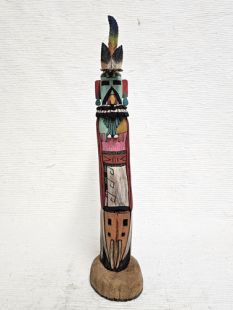 Native American Hopi Carved Eagle Dancer Kachina Sculpture (Katsina Sculpture)