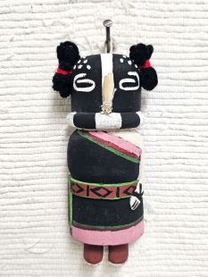Old Style Hopi Carved Kokopelli Mana Traditional Racer Kachina Doll (Katsina Doll)