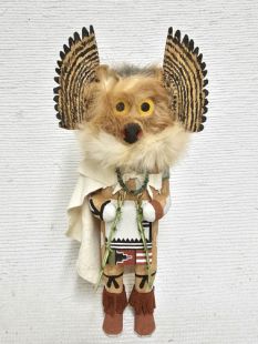 Old Style Hopi Carved Owl Traditional Warrior Katsina Doll