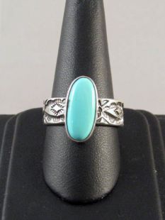 Native American Navajo Made Ring with Turquoise 