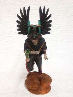 Native American Hopi Carved Crow Man Warrior Kachina Doll (Katsina Doll)