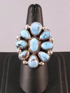 Native American Navajo Made Ring with Turquoise 