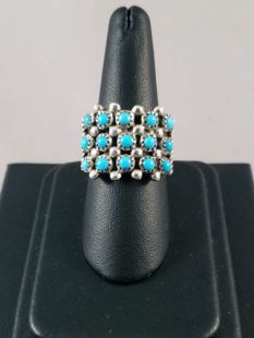 Native American Navajo Made Ring with Turquoise 