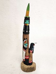 Native American Hopi Carved Longhair Kachina Sculpture (Katsina Sculpture)