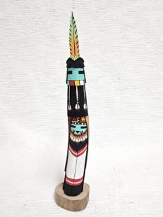 Native American Hopi Carved Longhair Katsina Sculpture with Sunface