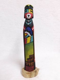 Native American Hopi Carved White Chin Kachina Sculpture (Katsina Sculpture)
