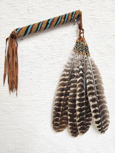 Native American Made Kiowa Style Peyote Prayer Fan