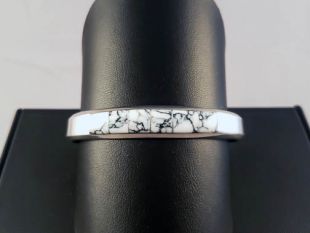 Native American Navajo Made Cuff Bracelet with White Buffalo 