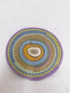 Native American Chippewa Made Basket--Pastels		