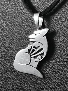 Native American Hopi Made Wolf Pendant