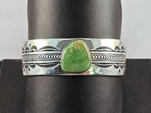 Native American Navajo Made Cuff Bracelet with Turquoise