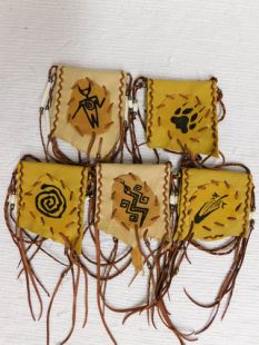 Native American Cherokee Made Totem Medicine Bags--Medium