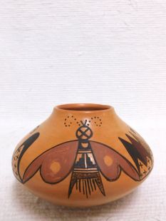 Native American Hopi Handbuilt and Handpainted Traditional Pot with Butterfly