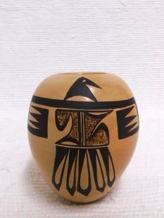 Native American Hopi Handbuilt and Handpainted Traditional Pot with Thunderbird