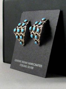 Native American Zuni Made Earrings with Turquoise