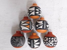 Signed Native American Acoma Ornament Pottery Bell