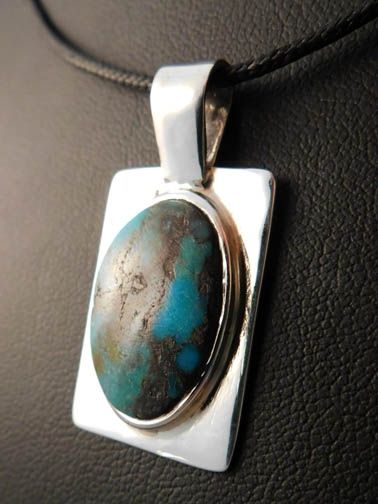 Native American Hopi Made Pendant with Persian Turquoise 