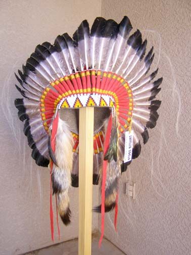 Native American Made Antiqued Warbonnet at Kachina House