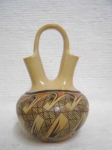 Native American Hopi Handbuilt And Handpainted Wedding Vase At