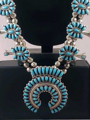 Austin ” Navajo Squash Blossom Necklace Set ( Turquoise / Copper ) FINAL  SALE – Ale Accessories