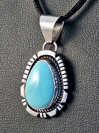 Native American Navajo Made Pendant with Turquoise