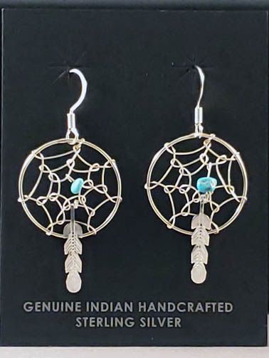 Motifs Beads Dreamcatcher Earrings | Buy silver earrings online at  rinayra.com