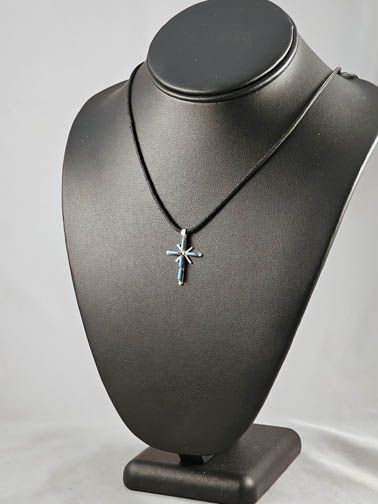 Native American Zuni Made Cross with Turquoise at Kachina House