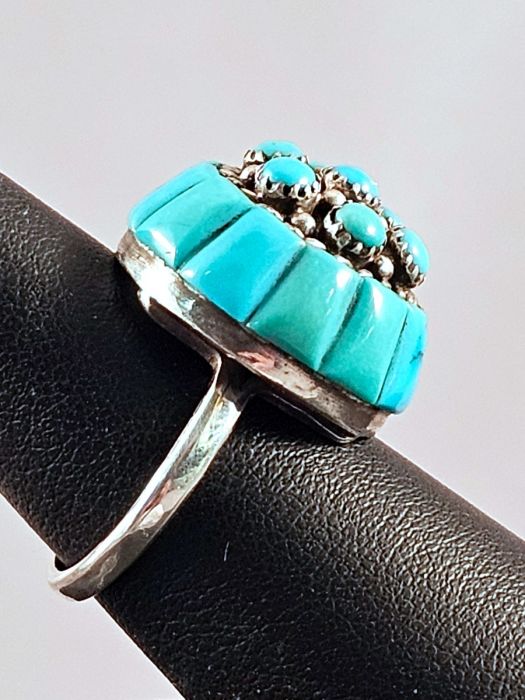 1970s Native American Zuni Made Inlaid Ring at Kachina House