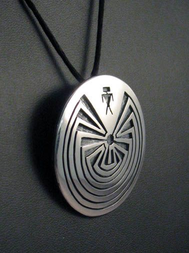 Native American Hopi Made Man In The Maze Pendant At Kachina House - Man In The Maze Pendant Native American Hopi Made Man In The Maze Pendant At Kachina House - Man In The Maze Pendant