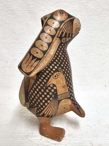 【一点物 】Ortega’s Chimayo Bunny オルテガ チマヨバニー Mata Ortiz Handbuilt and Handpainted Rabbit Effigy at Kachina House