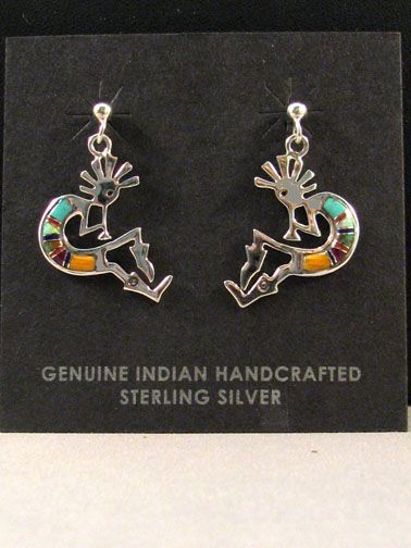 Orecchini Pendenti Kokopelli In Argento Sterling 925 – Gioiello Artigianale Ispirato Alla Divinità Della Musica